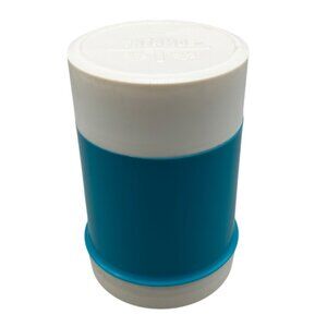Vintage Thermos 10 Oz Food Jar Blue & White Scarborough Batesville USA READ
